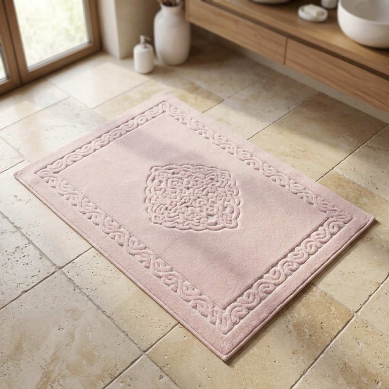 Maco %100 Pamuk Banyo Paspası Osmanlı  Pudra 80X150cm
