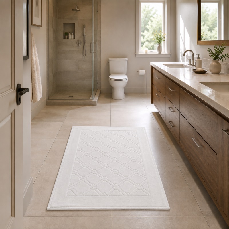Maco %100 Pamuk Banyo Paspası Lidya Krem 70X120cm