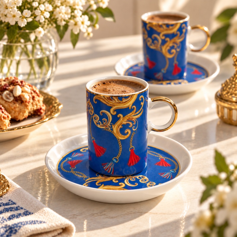 Juvia 6 Kişilik Porselen Kahve Fincan Takımı 80Ml 12733-3