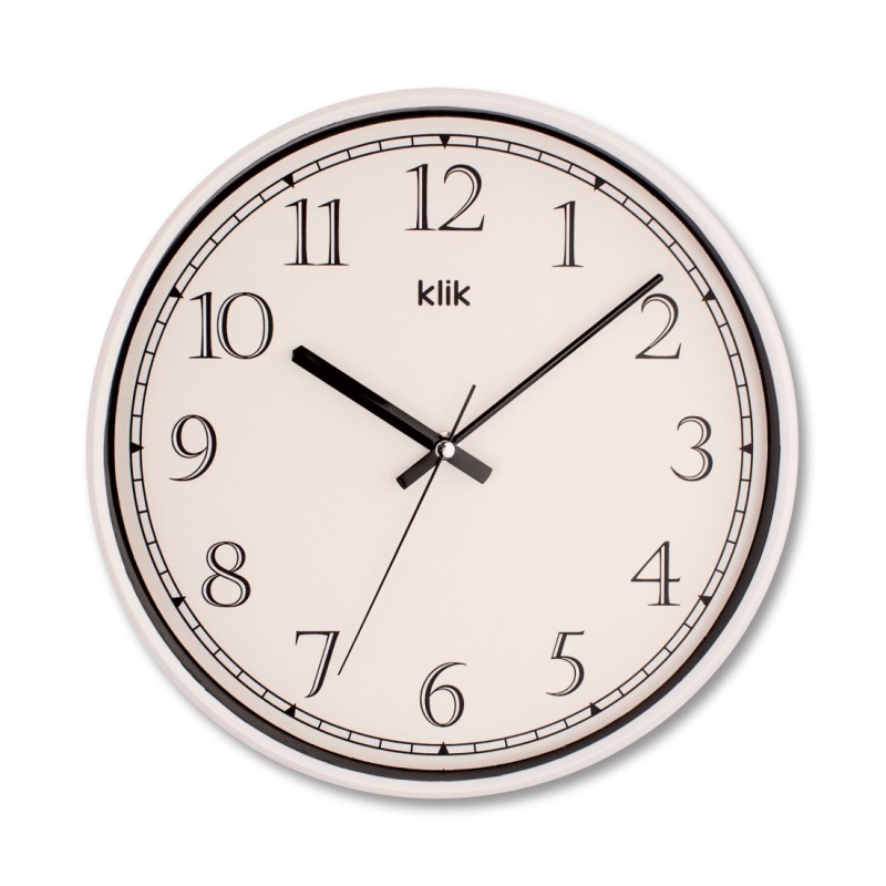 Klik Slim Minimalist Duvar Saati Beyaz 30,5Cm