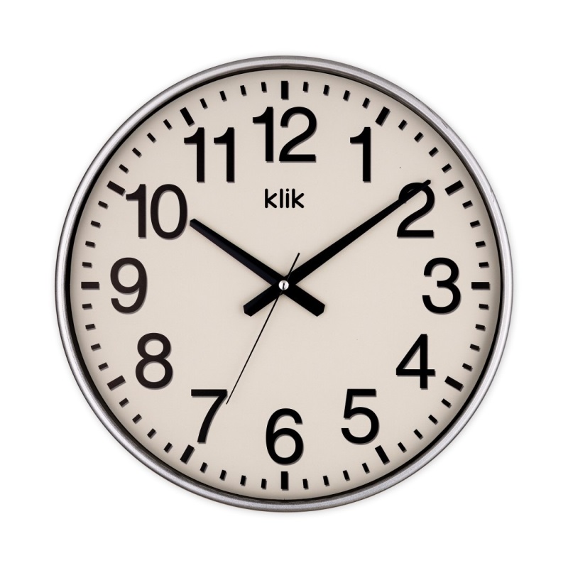 Klik Simplex Duvar Saati Gümüş 37,5Cm