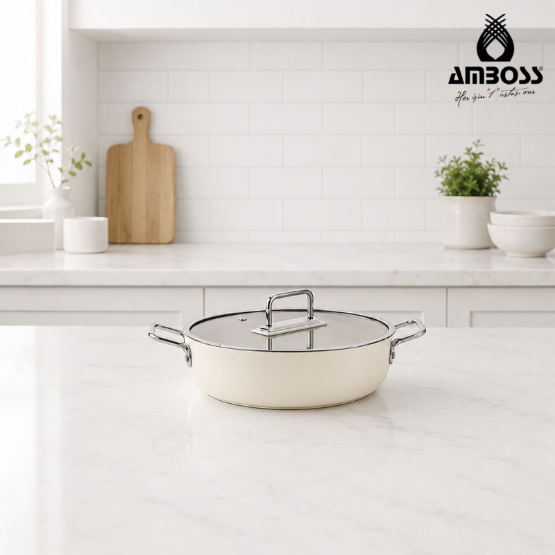 Amboss Sera Nova 24Cm Basık Tencere Latte