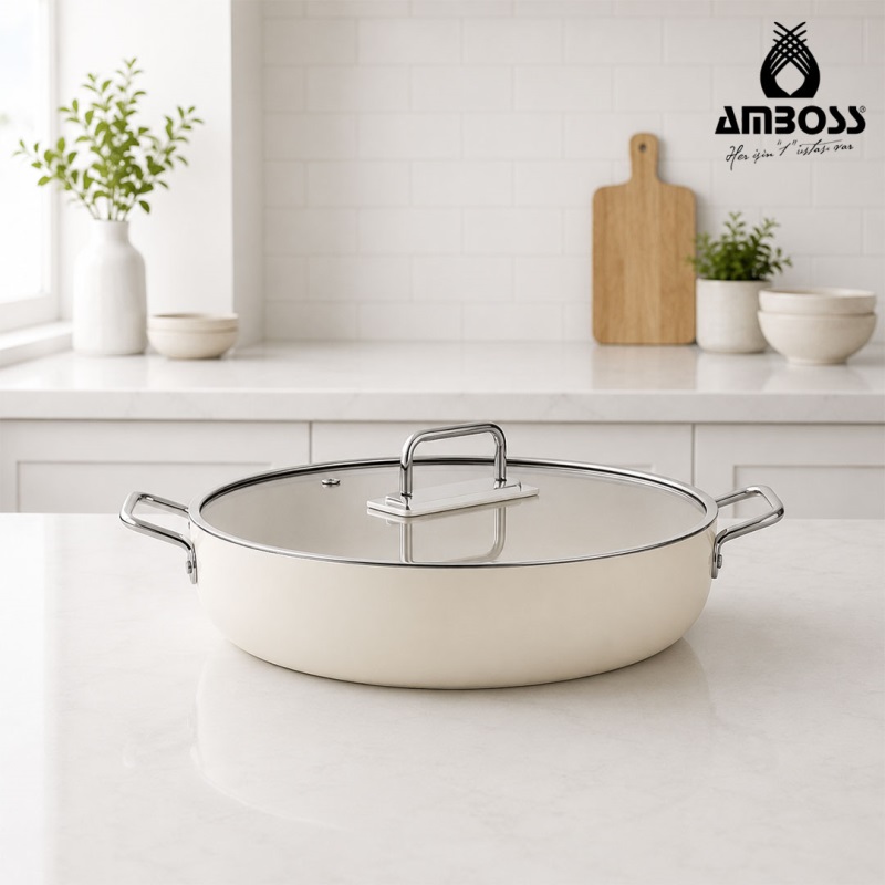 Amboss Sera Nova 28Cm Basık Tencere Latte