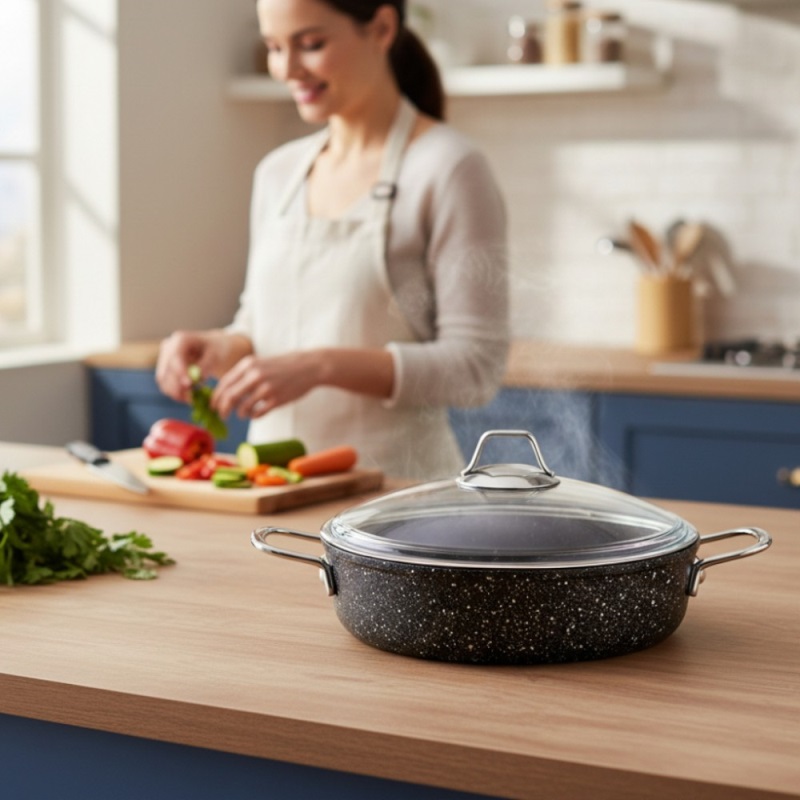 Falez Black Lıne 3008 Granit Karnıyarık Tencere 30Cm