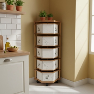 Luimera Ahsap 5 Katli Besgen Mermer-Zeytin Sebzelik