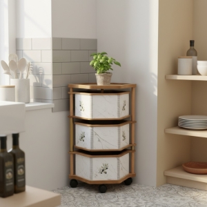 Luimera Ahsap 3 Katli Besgen Sebzelik Mermer-Zeytin