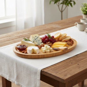 Bambu Oval Sunumluk Büyük Boy