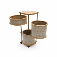 Luimera Ahsap 3 Lü Yuvarlak Vizon Patates Sogan Sarimsaklik