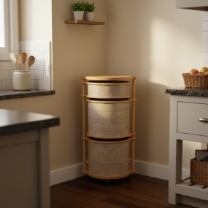 Luimera Ahsap 3 Lü Yuvarlak Vizon Patates Sogan Sarimsaklik