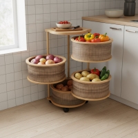 Luimera Ahsap 4 Lü Kemençe Yuvarlak Sebzelik