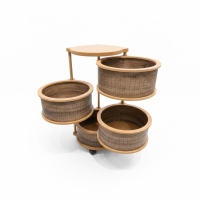 Luimera Ahsap 4 Lü Kemençe Yuvarlak Sebzelik