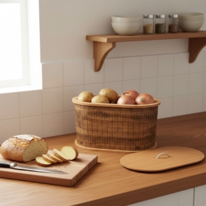 Luimera Ahsap Kemençe Bölmeli Patates Soganlik 40X32cm