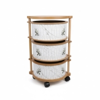 Luimera Ahsap Mermer-Zeytin 3Lü Yuvarlak Sebzelik