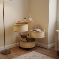 Luimera Ahsap Akça 3Lü Yuvarlak Sebzelik