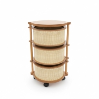 Luimera Ahsap Akça 3Lü Yuvarlak Sebzelik