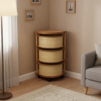 Luimera Ahsap Akça 3Lü Yuvarlak Sebzelik