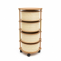 Luimera Ahsap Akça 4Lü Yuvarlak Sebzelik