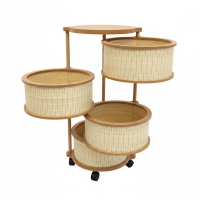 Luimera Ahsap Akça 4Lü Yuvarlak Sebzelik