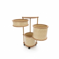 Luimera Ahsap Akça 3Lü Yuvarlak Patates Sogan Sarmisaklik