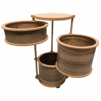 Luimera Ahsap Kemençe 3Lü Yuvarlak Patates Sogan Sarmisaklik