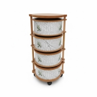 Luimera Ahsap Mermer-Zeytin 4Lü Yuvarlak Sebzelik