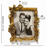 Luimera Gül Agaci Çerçeve Altin 20X25cm