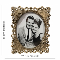 Luimera Güllü Desenli Çerçeve Antik 20X25cm