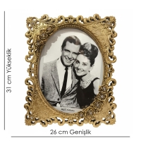 Luimera Güllü Desenli Çerçeve Altin 20X25cm