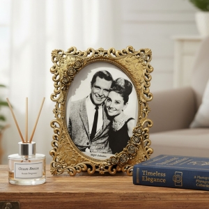 Luimera Güllü Desenli Çerçeve Altin 20X25cm