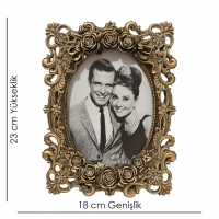 Luimera Güllü Desenli Çerçeve Antik 13X18cm