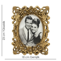 Luimera Güllü Desenli Çerçeve Altin 13X18cm