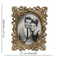 Luimera Güllü Desenli Çerçeve Antik 15X20cm