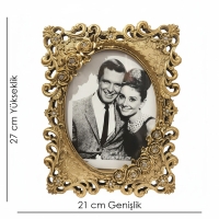 Luimera Güllü Desenli Çerçeve Altin 15X20cm