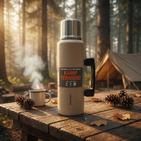 Cooker Kulplu Çelik Termos Bej 1,5 Lt