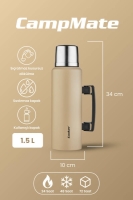 Cooker Kulplu Çelik Termos Bej 1,5 Lt