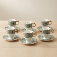 Juvia 6 Kisilik Porselen Kahve Fincan Takimi 90Ml Juv12730-1