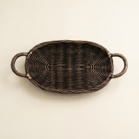 Luimera Küçük Hasir Tepsi Siyah 17X32cm