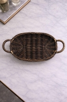 Luimera Küçük Hasir Tepsi Siyah 17X32cm