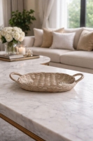 Luimera Küçük Hasir Tepsi Beyaz 17X32cm