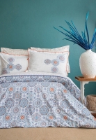 Apricitas Celeste Turkuaz Çift Kisilik Ranforce Nevresim Takimi