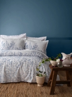 Apricitas Heather Mavi Çift Kisilik Ranforce Nevresim Takimi