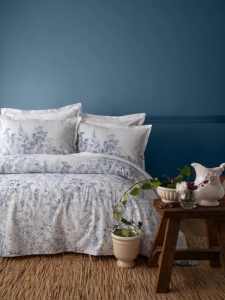 Apricitas Heather Mavi Çift Kisilik Ranforce Nevresim Takimi