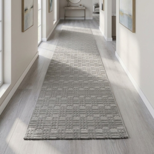 My Evilla Polton Kareli Hali Gri 100X300cm