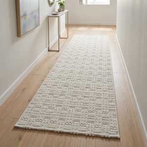 My Evilla Polton Kareli Hali Krem 80X300cm