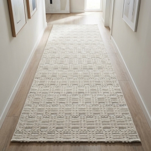 My Evilla Polton Kareli Hali Krem 100X300cm