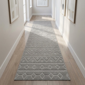 My Evilla Polton Zigzag Hali Gri 100X300cm