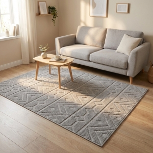 My Evilla Polton Zigzag Hali Gri 120X180cm