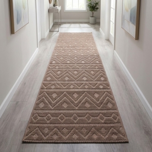 My Evilla Polton Zigzag Hali Bej 100X300cm