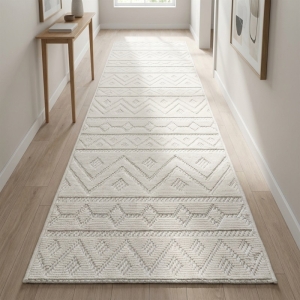 My Evilla Polton Zigzag Hali Krem 80X300cm