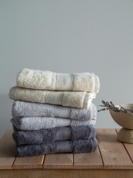 6'Lı Lotus Antrasit/Gri/Ekru Havlu Seti 50x90 CM